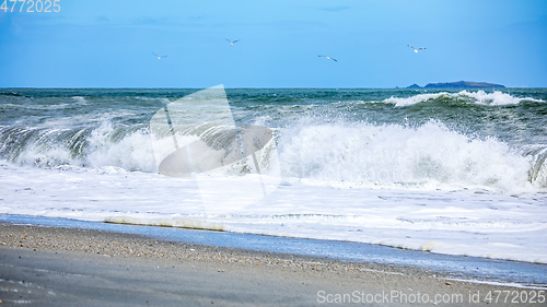 Image of stormy ocean scenery background