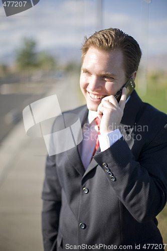 Image of businessman cell phone