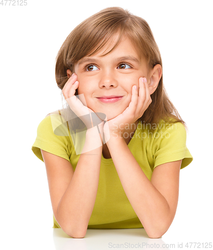 Image of Portrait of a pensive little girl