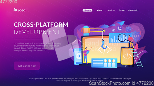 Image of Cross-platform development concept landing page.