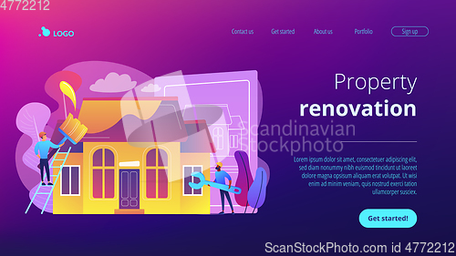 Image of House renovation concept landing page.