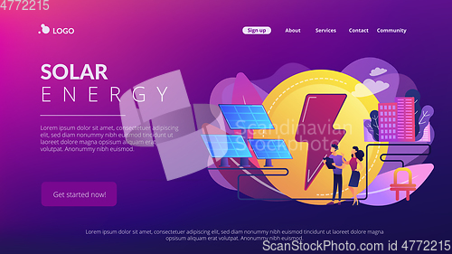 Image of Solar energy concept landing page.