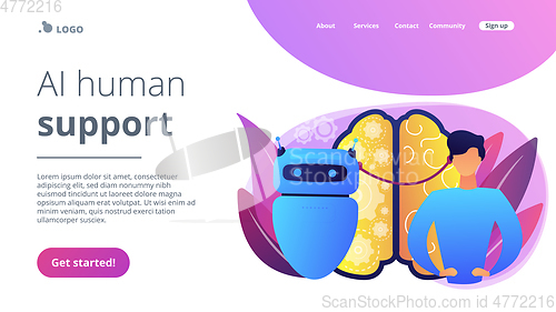 Image of Augmented intelligence concept landing page.