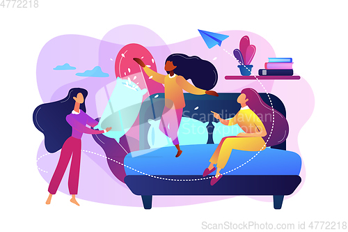 Image of Pajama party concept vector illustration.