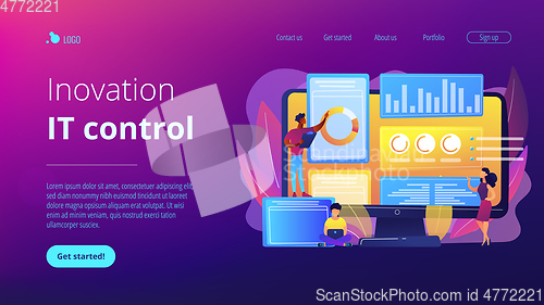 Image of Innovation management software concept landing page.