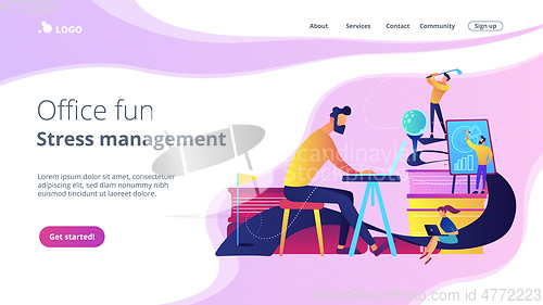 Image of Office fun concept landing page.