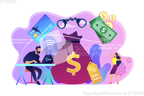 Image of Financial crimes concept vector illustration.