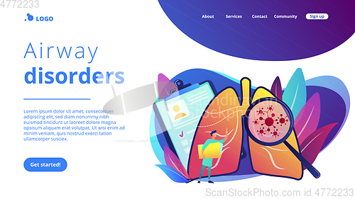 Image of Lung cancer concept landing page.