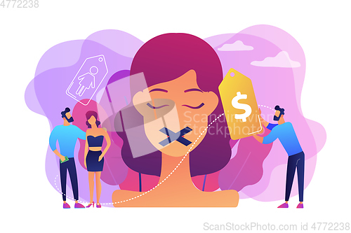 Image of Sex trafficking concept vector illustration.