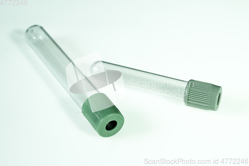 Image of Empty blood test tubes