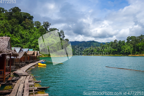 Image of Floating village in Cheow Lan Lake, Khao Sok, Thailand