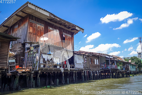 Image of Traditional houses on Khlong, Bangkok, Thailand