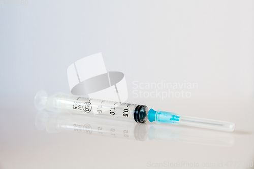 Image of Syringe on grey background