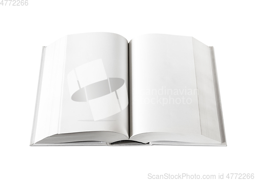 Image of Open blank dictionary, book isolated on white