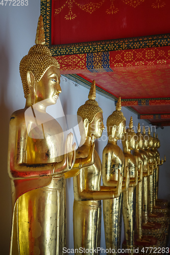 Image of Buddha statues in Wat Pho, Bangkok, Thailand