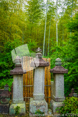 Image of graveyard in Arashiyama bamboo forest, Kyoto, Japan
