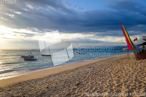 Image of Beach at sunset, Nusa Lembongan island, Bali, Indonesia