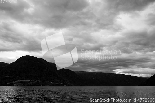 Image of Lustrafjordenin BLack and White, Sogn og Fjordane, Norway