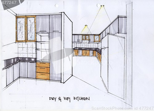 Image of Kitchen Illustration Plan