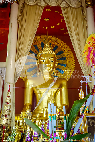 Image of Buddha statue in Wat Phra Singh temple, Chiang Mai, Thailand