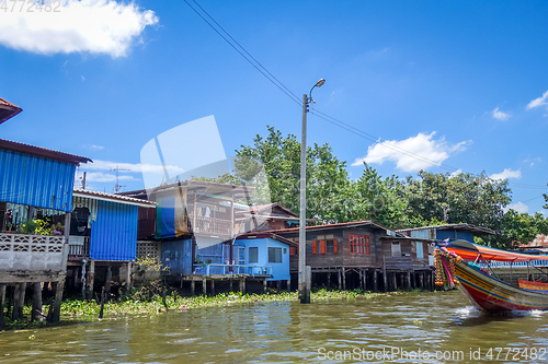 Image of Traditional houses on Khlong, Bangkok, Thailand