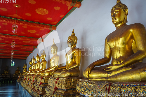 Image of Buddha statues in Wat Pho, Bangkok, Thailand