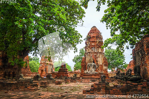 Image of Buddha statue in Wat Mahathat, Ayutthaya, Thailand