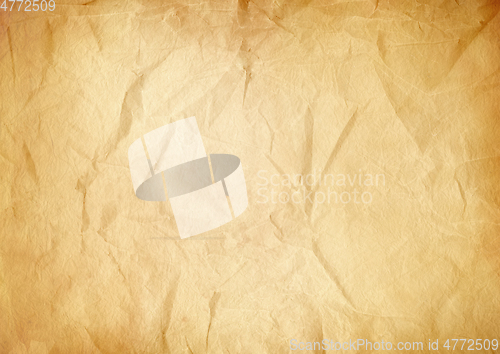 Image of Old brown crumpled paper texture background