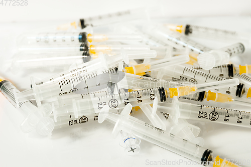 Image of Syringes on white background