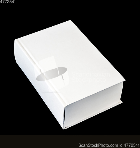 Image of Closed blank dictionary, book isolated on black