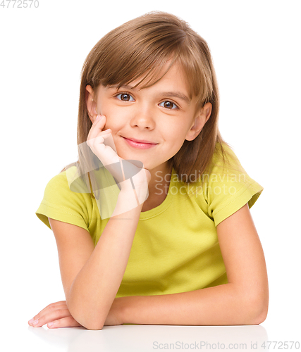 Image of Portrait of a pensive little girl