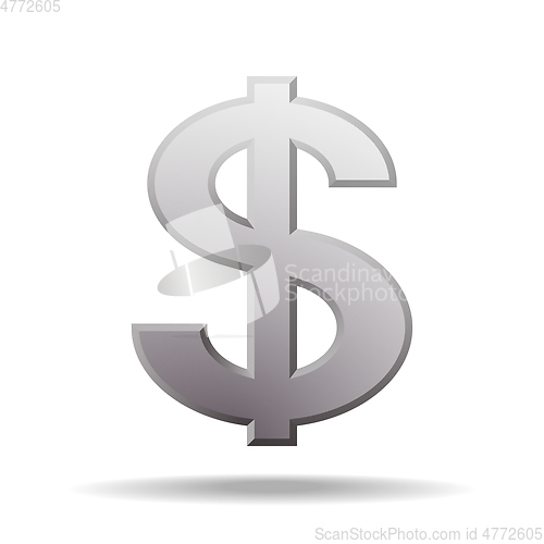 Image of dollar symbol isolated on white