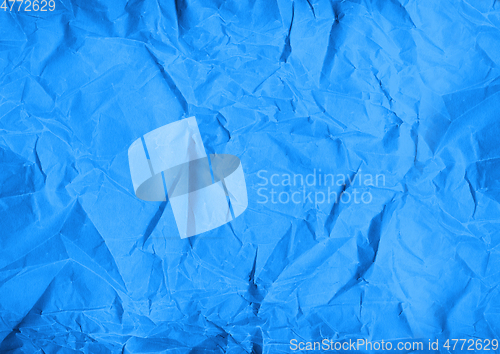 Image of blue crumpled paper texture background