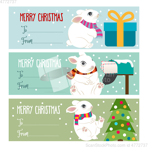 Image of Cute flat design Christmas labels collection  for presets with r