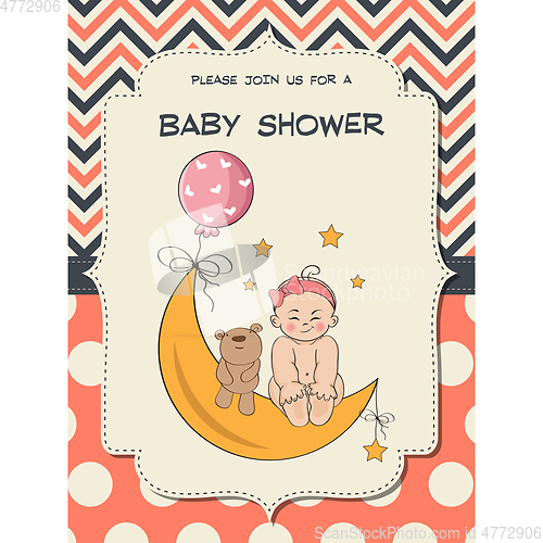 Image of baby girl shower card