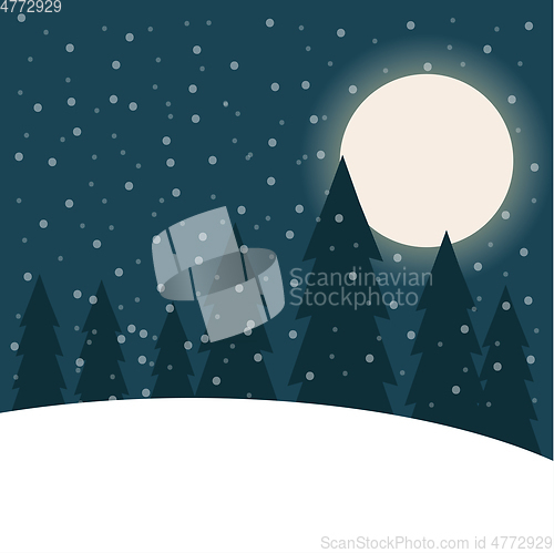 Image of Beautiful flat design Christmas landscape