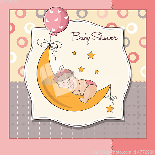 Image of baby girl shower card