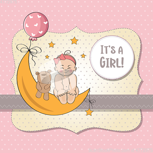 Image of baby girl shower card