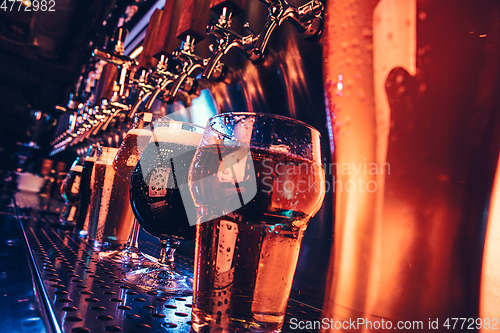 Image of Glasses of different kinds of beer, time for oktoberfest