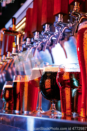 Image of Glasses of different kinds of beer, time for oktoberfest