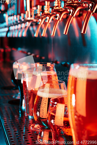 Image of Glasses of different kinds of beer, time for oktoberfest