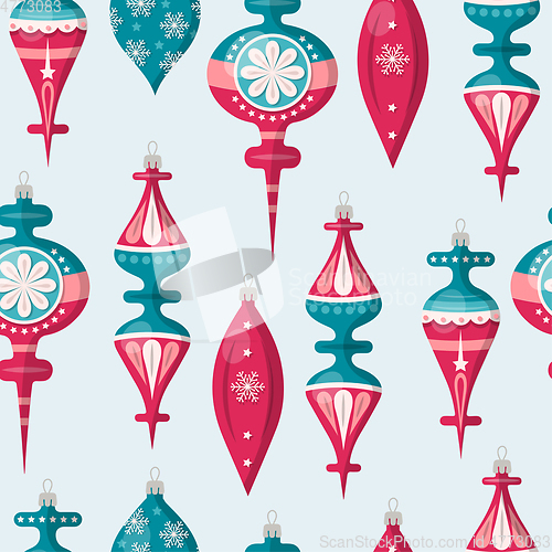 Image of Christmas seamless pattern with balls