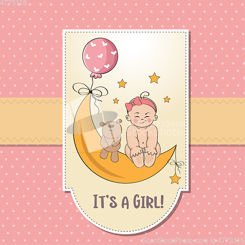 Image of baby girl shower card