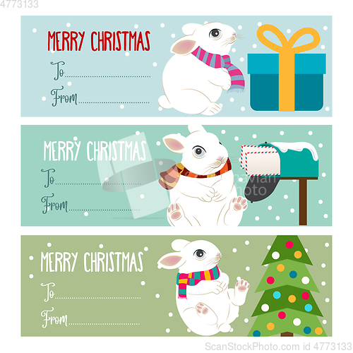 Image of Cute flat design Christmas labels collection  for presets with r