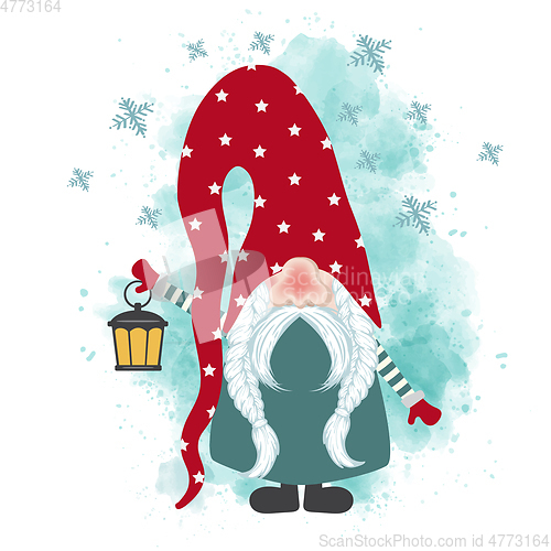 Image of  Christmas card with gnome