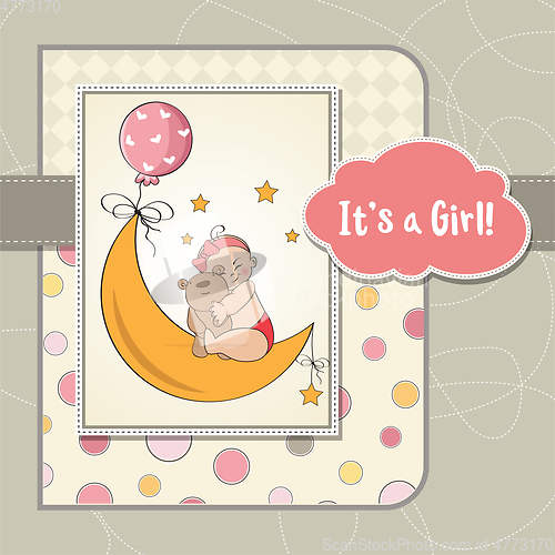 Image of baby girl shower card