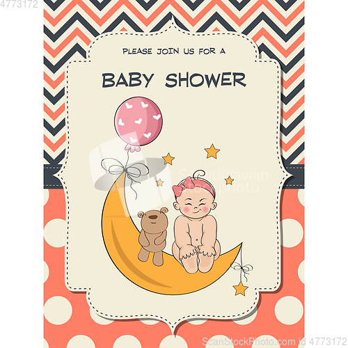 Image of baby girl shower card