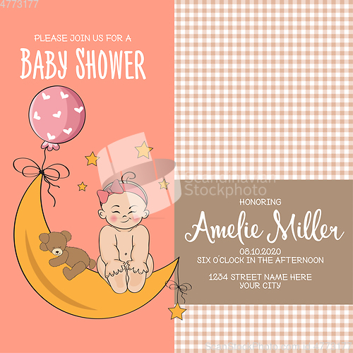 Image of baby girl shower card