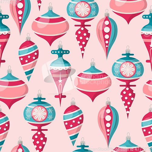 Image of Christmas seamless pattern with balls