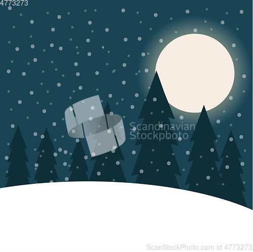 Image of Beautiful flat design Christmas landscape